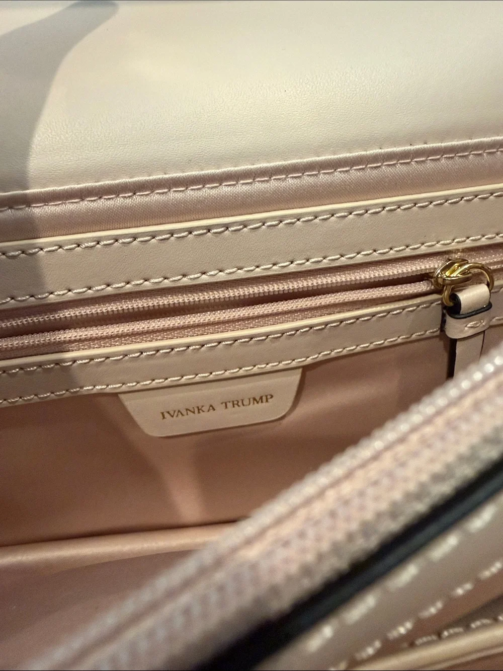 Ivanka Trump Blush Pink Crossbody Bag with Gold Hardware